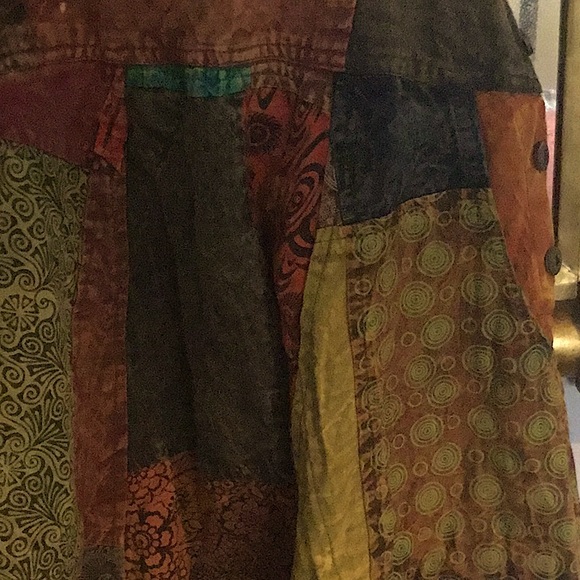 Funky overalls in patched material size L made in India - Picture 4 of 9